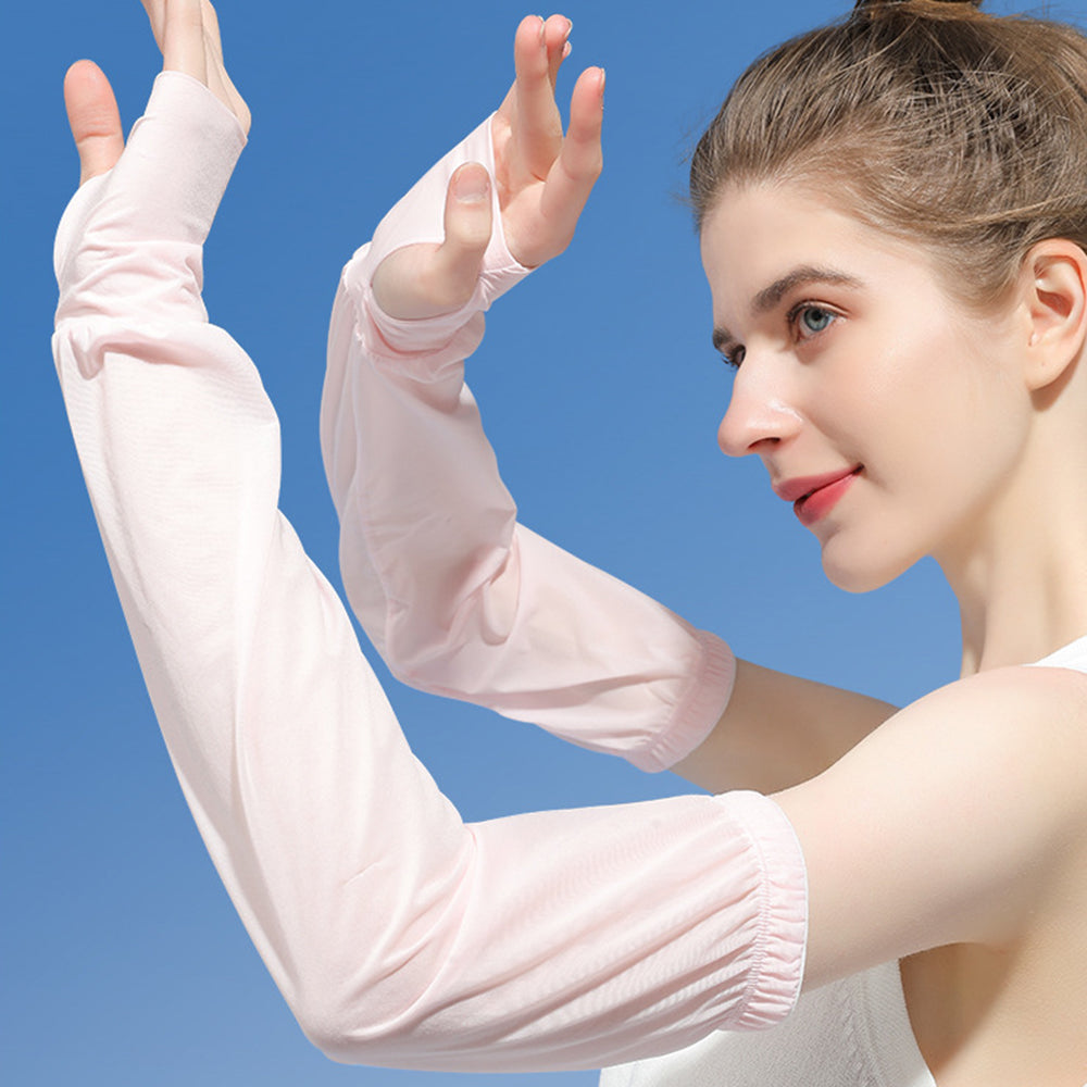 GOLOVEJOY HB24 1 Pair Women Summer Anti-UV Arm Sleeves Breathable Cooling Sunscreen Sleeves GOLOVEJOY HB24 1 Pair Women Summer Anti-UV Arm Sleeves Breathable Cooling Sunscreen Sleeves